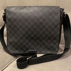 Louis Vuitton Black Checkered Messenger Bag